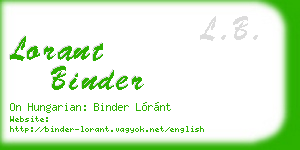 lorant binder business card